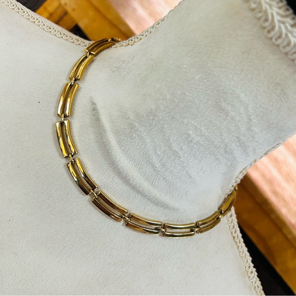 Vintage Monet gold plated open link choker necklace